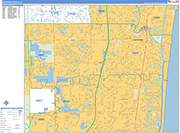 Deerfield Beach  Wall Map Basic Style